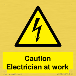 Caution Electrician at work